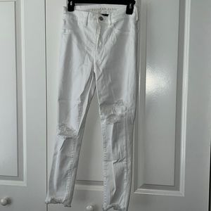 american eagle white jeans, high rise - stretchy